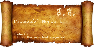 Bibescó Norbert névjegykártya